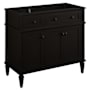 Signature Hardware Elmdale 36" Single Vanity Set with Mahogany Cabinet, Quartz Vanity Top, and Rectangular Sink - 1-1/2" Faucet Holes Charcoal Black / Carbon Black