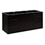 Signature Hardware Dita 48" Single Vanity Set with Wood Cabinet, Quartz Vanity Top, and Rectangular Sink - 1-1/2" Faucet Holes Black / Carbon Black