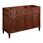 Signature Hardware Elmdale 48" Single Vanity Set with Mahogany Cabinet, Quartz Vanity Top, and Rectangular Sink - 1-1/2" Faucet Holes Antique Brown / Carbon Black