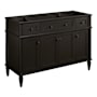 Signature Hardware Elmdale 48" Single Vanity Set with Mahogany Cabinet, Quartz Vanity Top, and Rectangular Sink - 1-1/2" Faucet Holes Charcoal Black / Carbon Black