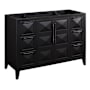 Signature Hardware Holmesdale 48" Freestanding Mahogany Single Basin Vanity Set with Cabinet, Vanity Top, and Rectangular Undermount Sink - 8" Faucet Holes Black / Carbon Black