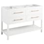 Signature Hardware Robertson 48" Freestanding Mahogany Single Basin Vanity Set with Cabinet, Vanity Top, and Rectangular Undermount Sink - 8" Faucet Holes Bright White / Carbon Black
