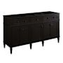 Signature Hardware Elmdale 60" Double Vanity Set with Mahogany Cabinet, Quartz Vanity Top, and Rectangular Sinks - 1-1/2" Faucet Holes Charcoal Black / Carbon Black