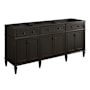 Signature Hardware Elmdale 72" Double Vanity Set with Mahogany Cabinet, Quartz Vanity Top, and Rectangular Sinks - 1-1/2" Faucet Holes Charcoal Black / Carbon Black