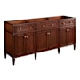 Signature Hardware Elmdale 72" Double Vanity Set with Mahogany Cabinet, Quartz Vanity Top, and Rectangular Sinks - 1-1/2" Faucet Holes Antique Brown / Carbon Black