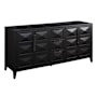 Signature Hardware Holmesdale 72" Freestanding Mahogany Double Basin Vanity Set with Cabinet, Vanity Top, and Rectangular Undermount Sink - 8" Faucet Holes Black / Carbon Black