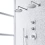 Signature Hardware Sefina Thermostatic Shower System with Rainfall Shower Head, Hand Shower, Shower Arm, Hose, and Valve Trim - Rough-In Valve Included Chrome