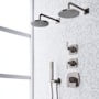 Signature Hardware Sefina Thermostatic Shower System with Rainfall Shower Head, Hand Shower, Shower Arm, Hose, and Valve Trim - Rough-In Valve Included Gunmetal