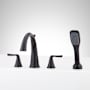Signature Hardware Provincetown Deck Mounted Roman Tub Filler with Hand Shower - Less Rough-In Valve Matte Black