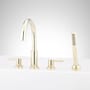 Signature Hardware Lexia Deck Mounted Roman Tub Filler with Hand Shower - Rough-In Valve Included Polished Brass