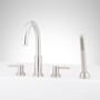 Signature Hardware Lexia Deck Mounted Roman Tub Filler with Hand Shower - Rough-In Valve Included Brushed Nickel