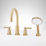 Signature Hardware Greyfield Deck Mounted Roman Tub Filler with Hand Shower - Less Rough-In Valve Aged Brass
