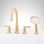 Signature Hardware Greyfield Deck Mounted Roman Tub Filler with Hand Shower - Less Rough-In Valve Brushed Gold