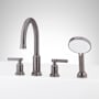 Signature Hardware Greyfield Deck Mounted Roman Tub Filler with Hand Shower - Less Rough-In Valve Gunmetal