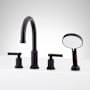Signature Hardware Greyfield Deck Mounted Roman Tub Filler with Hand Shower - Less Rough-In Valve Matte Black
