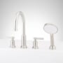 Signature Hardware Greyfield Deck Mounted Roman Tub Filler with Hand Shower - Less Rough-In Valve Brushed Nickel