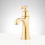 Signature Hardware Beasley 1.2 GPM Single Hole Bathroom Faucet with Pop-Up Drain Assembly Brushed Gold