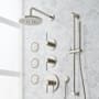 Signature Hardware Lexia Thermostatic Shower System with Rainfall Shower Head, Slide Bar, Hand Shower, Hose, Valve Trim, 3 Bodysprays and Diverter - Rough-In Valve Included Polished Nickel