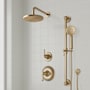 Signature Hardware Beasley Pressure Balanced Shower System with Rain Shower Head, Slide Bar, Hand Shower, Hose, Valve Trim and Diverter - Accufit Rough-In Valve Included Aged Brass