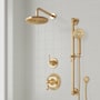 Signature Hardware Beasley Pressure Balanced Shower System with Rain Shower Head, Slide Bar, Hand Shower, Hose, Valve Trim and Diverter - Accufit Rough-In Valve Included Brushed Gold