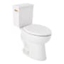 Signature Hardware Lavrik 1.28 GPF Two Piece Elongated Toilet with Reversible Trip Lever - ADA Compliant - Standard Seat Included White / Brushed Gold