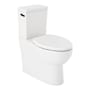 Signature Hardware Lavrik 1.28 GPF Skirted Two Piece Elongated Toilet with Reversible Trip Lever - ADA Compliant - Standard Seat Included White / Matte Black