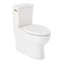 Signature Hardware Lavrik 1.28 GPF Skirted Two Piece Elongated Toilet with Reversible Trip Lever - ADA Compliant - Standard Seat Included White / Brushed Gold