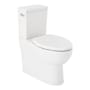 Signature Hardware Lavrik 1.28 GPF Skirted Two Piece Elongated Toilet with Reversible Trip Lever - ADA Compliant - Standard Seat Included White / Polished Nickel