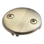 Signature Hardware Bathtub Overflow Cover Plate with Two Screws Aged Brass