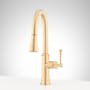 Signature Hardware Beasley 1.75 GPM Single Hole Pre-Rinse Kitchen Faucet Brushed Gold