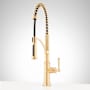 Signature Hardware Beasley 1.8 GPM Single Hole Spring Pre-Rinse Kitchen Faucet Brushed Gold