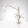 Signature Hardware Marceau 1.2 GPM Single Hole Bathroom Faucet with Cross Handles and Pop-Up Drain Assembly Brushed Nickel