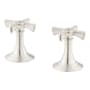Signature Hardware Marceau Cross Handles for Widespread Bathroom Faucet Brushed Nickel