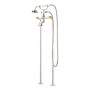 Signature Hardware Marceau Floor Mounted Tub Filler Faucet with Handle Shower - Less Handles Polished Nickel