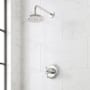 Signature Hardware Marceau Dual Control Pressure Balanced Shower System with Shower Head, Cross Handles, Shower Arm, and Valve Trim - Rough-In Valve Included Chrome
