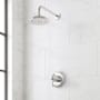 Signature Hardware Marceau Dual Control Pressure Balanced Shower System with Shower Head, Lever Handles, Shower Arm, and Valve Trim - Rough-In Valve Included Chrome