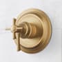 Signature Hardware Marceau Dual Control Pressure Balanced Valve Trim with Cross Handle - Rough-In Valve Included Aged Brass