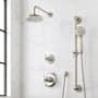 Signature Hardware Marceau Dual Control Pressure Balance Shower System with Shower Head, Cross Handles, Slide Bar, Hand Shower, Shower Arm, Hose, and Valve Trim - Rough-In Valve Included Brushed Nickel