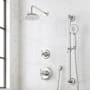 Signature Hardware Marceau Dual Control Pressure Balance Shower System with Shower Head, Cross Handles, Slide Bar, Hand Shower, Shower Arm, Hose, and Valve Trim - Rough-In Valve Included Chrome