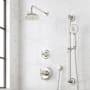 Signature Hardware Marceau Dual Control Pressure Balance Shower System with Shower Head, Cross Handles, Slide Bar, Hand Shower, Shower Arm, Hose, and Valve Trim - Rough-In Valve Included Polished Nickel