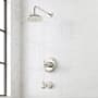 Signature Hardware Marceau Dual Control Pressure Balanced Tub and Shower System with Shower Head, Cross Handles, Shower Arm, Tub Spout, and Valve Trim - Rough-In Valve Included Polished Nickel
