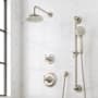 Signature Hardware Marceau Pressure Balanced Shower System with Shower Head, Cross Handles, Hand Shower, Slide Bar, Hose, Valve Trim and Diverter - Accufit Rough-In Valve Included Brushed Nickel