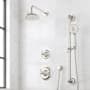Signature Hardware Marceau Pressure Balanced Shower System with Shower Head, Cross Handles, Hand Shower, Slide Bar, Hose, Valve Trim and Diverter - Accufit Rough-In Valve Included Polished Nickel