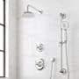 Signature Hardware Marceau Pressure Balanced Shower System with Shower Head, Cross Handles, Hand Shower, Slide Bar, Hose, Valve Trim and Diverter - Accufit Rough-In Valve Included Chrome