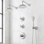 Signature Hardware Marceau Thermostatic Shower System with Dual Shower Heads, Cross Handles, Hand Shower, Shower Arm, Hose, and Valve Trim - Rough-In Valve Included Chrome