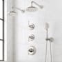 Signature Hardware Marceau Thermostatic Shower System with Dual Shower Heads, Lever Handles, Hand Shower, Shower Arm, Hose, and Valve Trim - Rough-In Valve Included Polished Nickel