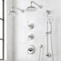 Signature Hardware Marceau Thermostatic Shower System with Dual Shower Heads, Lever Handles, Slide Bar, Hand Shower, Shower Arm, Hose, and Valve Trim - Rough-In Valve Included Chrome