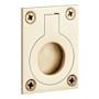 Signature Hardware Eldora 1-1/4" Wide Brass Recessed Pocket Door Ring Pull Polished Brass