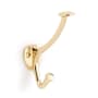 Signature Hardware Cavill Brass Double Robe Hook Polished Brass