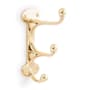 Signature Hardware Prue Brass Triple Robe Hook Polished Brass